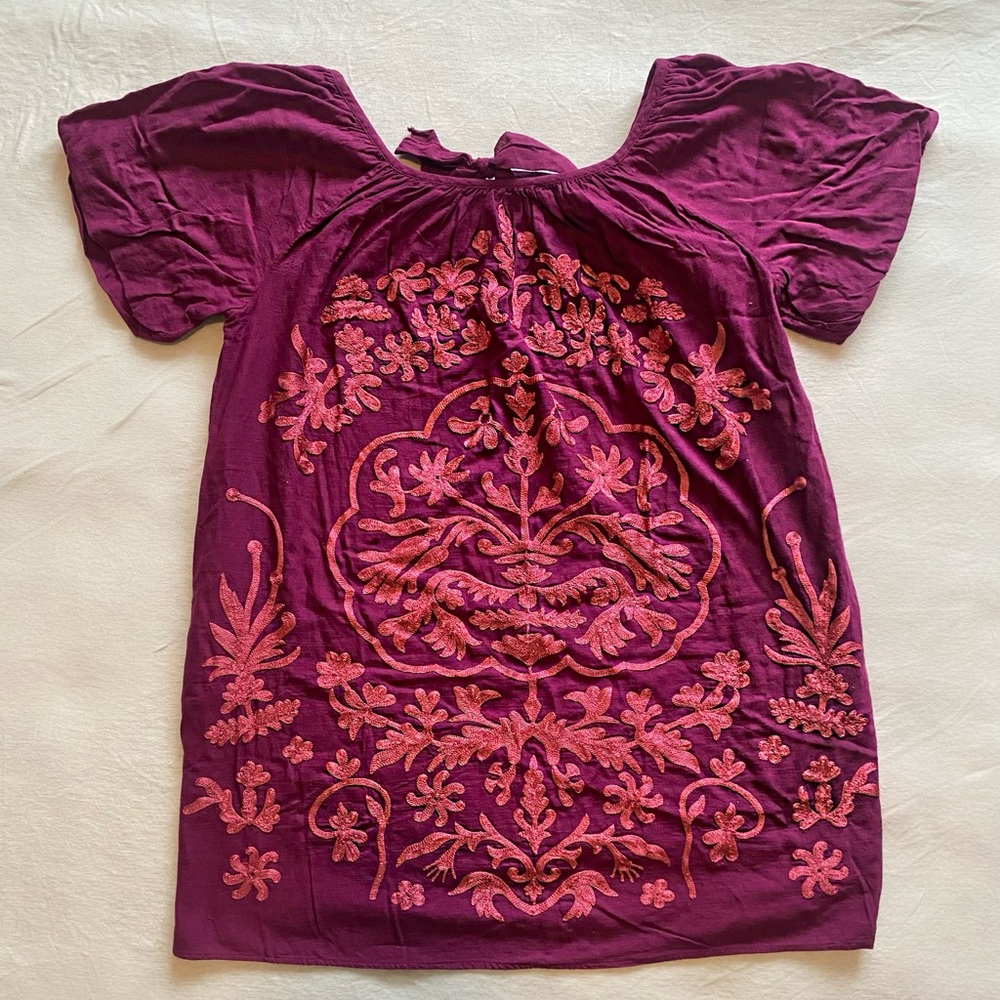 Free People Fiona Embroidered Mini Dress